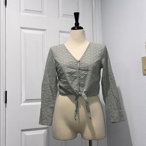 Mint green cropped blouse